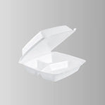 Dart 85HT3R White Foam Hinged Lid Container 8 3/8
