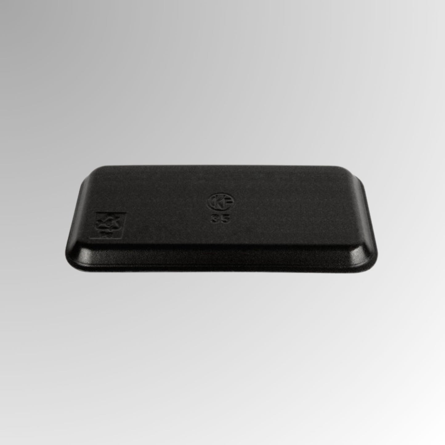 CKF 87835 #5S Durable Black Foam Meat Tray – 10 1/4" x 5 3/8" x 5/8" (500/Case)
