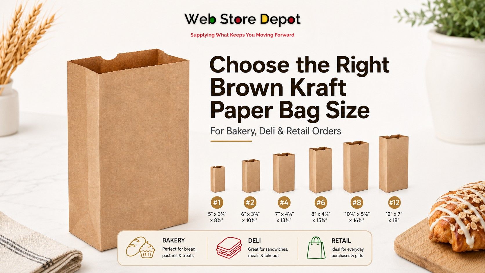 How to Choose the Right Brown Kraft Paper Bag Size for Bakery, Deli & Retail Orders
