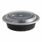 16 oz Black PP Round Food Container with Clear Lid