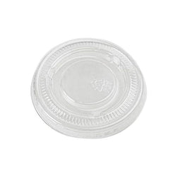Tapa plana transparente de PET de 9/12 oz con ranura para pajita - 1000/caja 