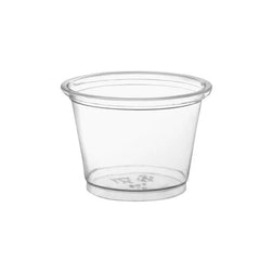 Vaso para soufflé de plástico transparente de 3,25 oz./vaso para porciones, 2500 unidades por caja 