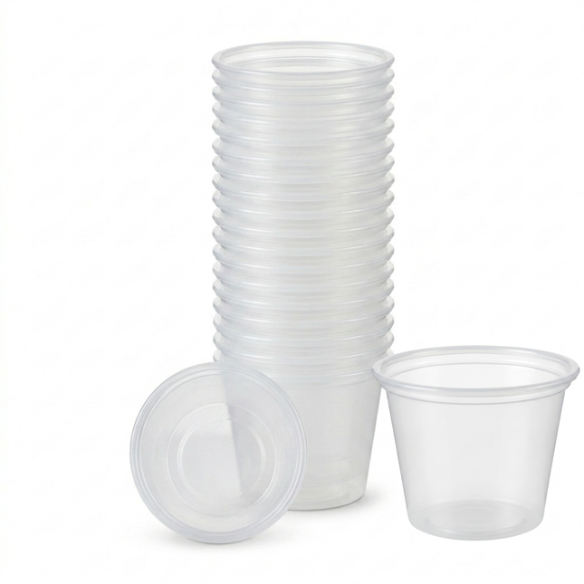 1 oz Plastic PS Soufflé Cups, 2500 Count Case