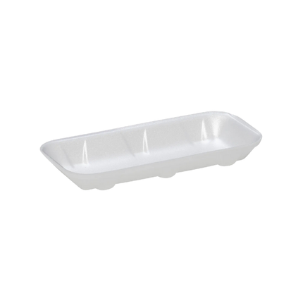 CKF 88105 (#1.5) White Foam Meat Tray 7 7/16" x 3 3/4" x 7/8" - 1000/Case