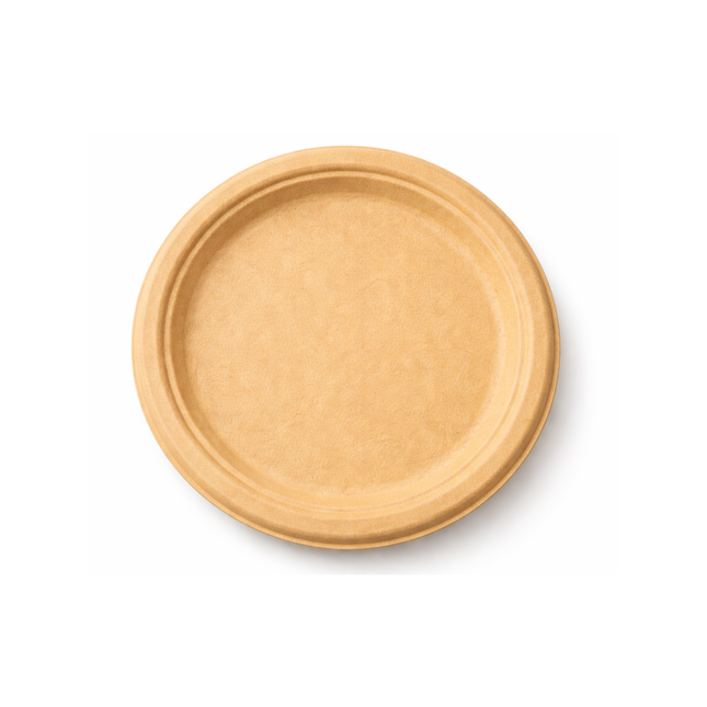 Compostable Bagasse Plate 10" - 1 Compartment 500/Case