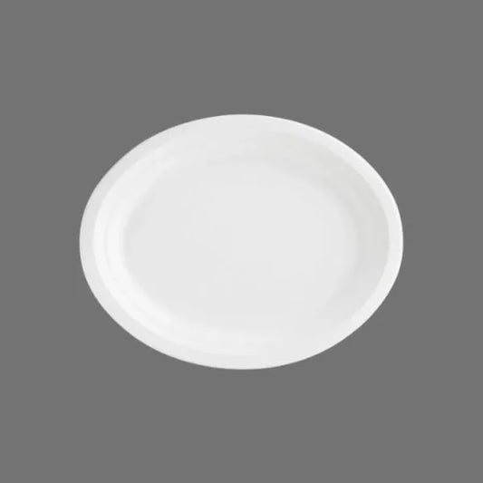 12.5" Oval Compostable Bagasse Plate – 500/Case