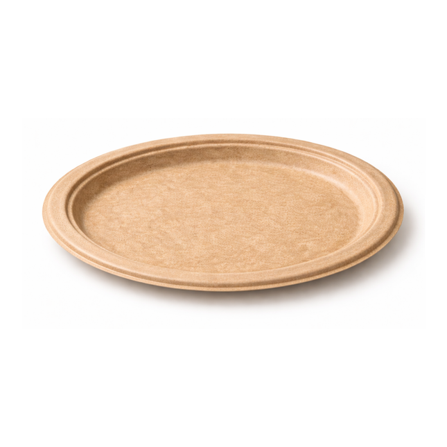 Oval Compostable Bagasse Plate 12.5" - 1 Compartment 500/Case