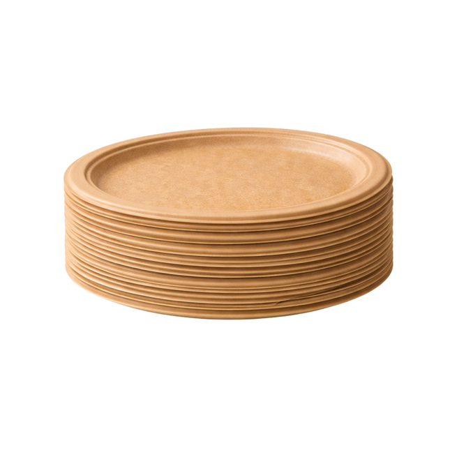 Oval Compostable Bagasse Plate 12.5" - 1 Compartment 500/Case