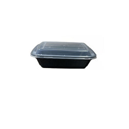 Recipiente rectangular resistente para microondas, de 12 oz, de color negro, de 6