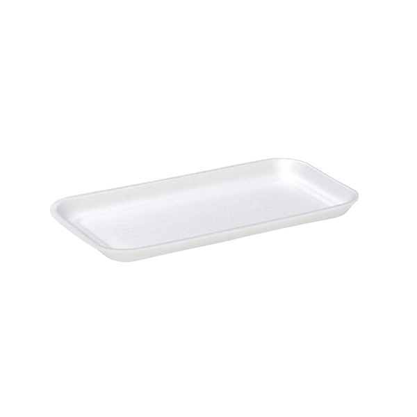 CKF 88117 (#17S) White Foam Meat Tray 8 1/4" x 4 1/2" x 1/2" - 1000/Case