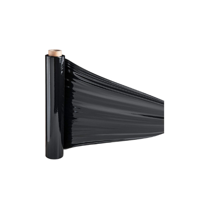 18" x 1000' 80 Gauge Black Hand Stretch Wrap Film