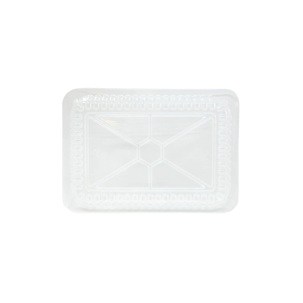 1 Lb. Oblong Clear Plastic Dome Lid - 1000/Case