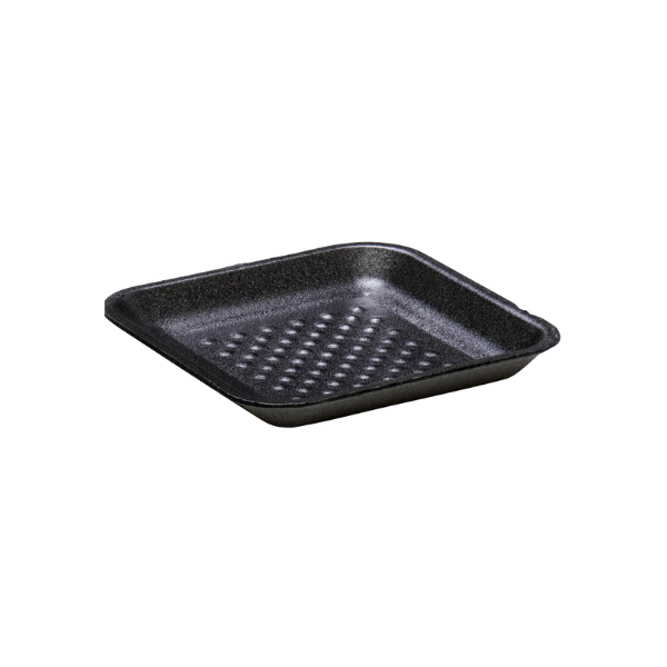 CKF 87801 (#1S) Black Foam Meat Tray 5 1/4" x 5 1/4" x 5/8" - 1000/Case
