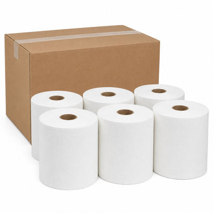 White Center-Pull Paper Towel Rolls - 6/Case