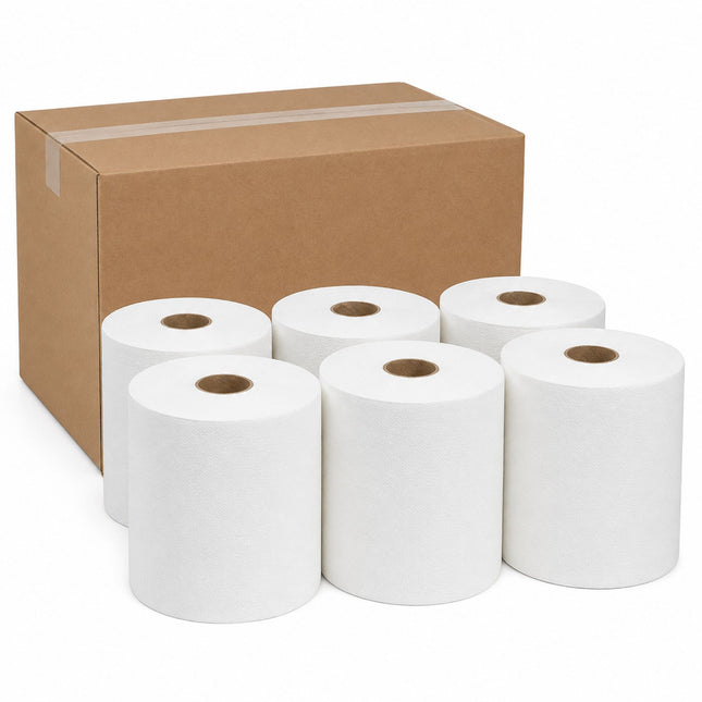 White Center-Pull Paper Towel Rolls - 6/Case