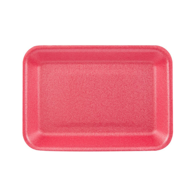 CKF 88072 (#2) Rose Foam Meat Tray 8 1/4" x 5 3/4" x 3/4" - 500/Case