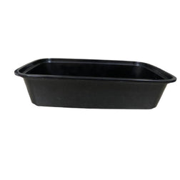 Recipiente rectangular resistente para microondas, de color negro, de 24 oz, con tapa, 8" x 5 1/4" x 2", 150 por caja