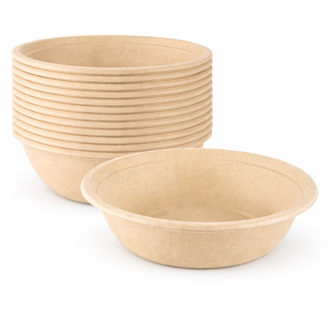 Compostable Bagasse Round Bowl 24 oz 400/Case