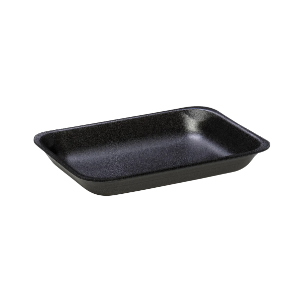 CKF 87813 (#2PP) Black Foam Meat Tray 8 3/8" x 5 3/8" x 1" - 400/Case