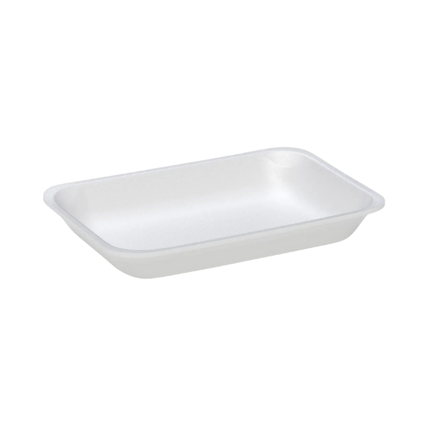 CKF 88111 (#2PP) White Foam Meat Tray 8 3/8" x 5 3/8" x 1" - 400/Case