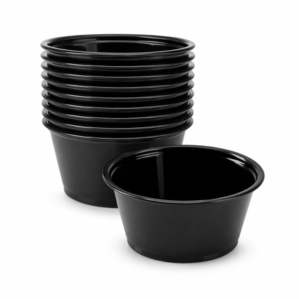 3.25 oz Black Portion Cups, 2500 Count Case