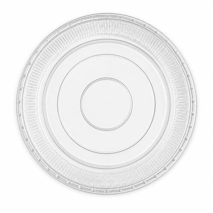 Rise Up 32 oz Clear PET Flat Lid without Straw Slot - 500/Case