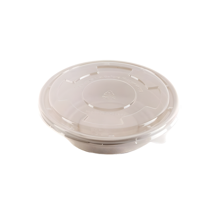 PET Lid for 32 oz Compostable Bagasse Bowl 500/Case