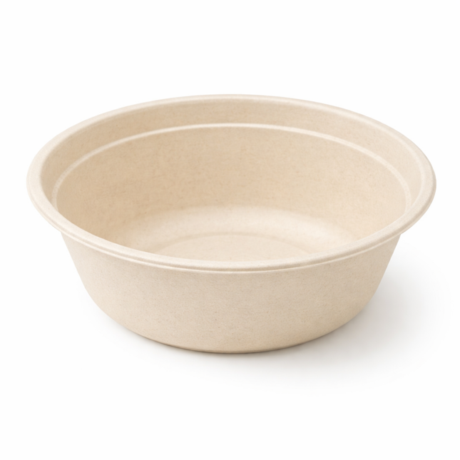 Compostable Bagasse Round Bowl 32 oz 500/Case