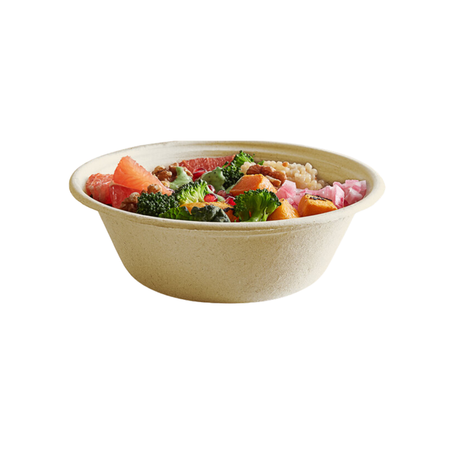 Compostable Bagasse Round Bowl 32 oz 500/Case
