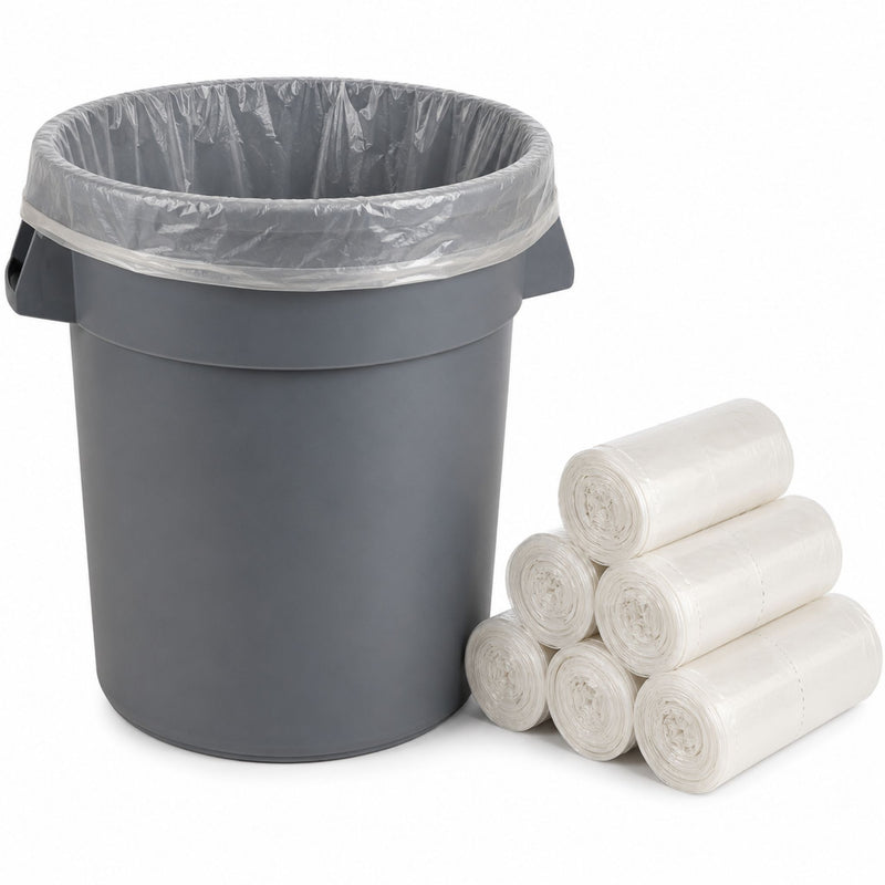 33 Gallon 16 Micron 33" x 40" Natural High-Density Can Liners - 250/Case