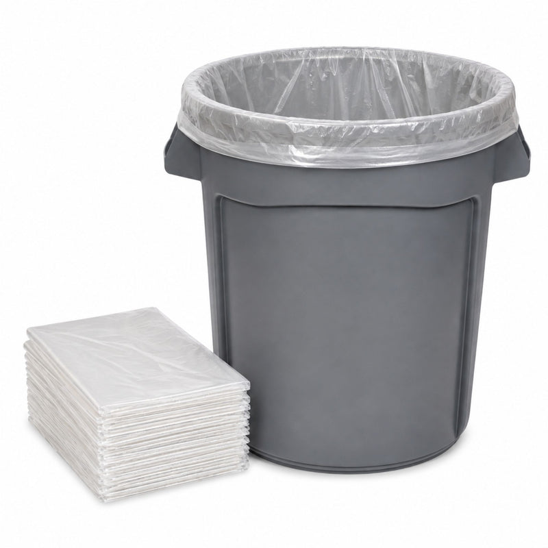 33 Gallon 1 Mil 33" x 39" Natural Can Liners - 150/Case
