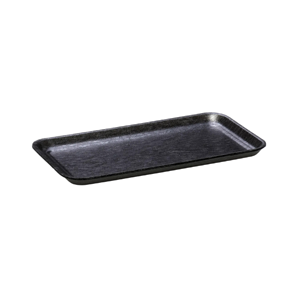 CKF 87835 (#35/5S) Black Foam Meat Tray 10 1/4" x 5 3/8" x 5/8" - 500/Case