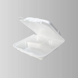 Foam Pak FP9003 White Foam Hinged Lid Large Container 9