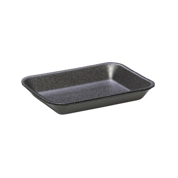 CKF 87805 (#3PP) Black Foam Meat Tray 8 5/8" x 6 1/4" x 1" - 200/Case