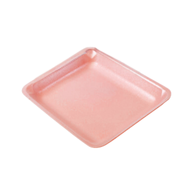CKF 88077 (#4P) Rose Foam Meat Tray 9 1/4" x 7 1/4" x 1 1/4" - 400/Case