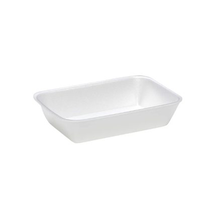 CKF 88146 (#42P) White Foam Meat Tray 8 1/4" x 5 3/8" x 1 3/4" - 400/Case