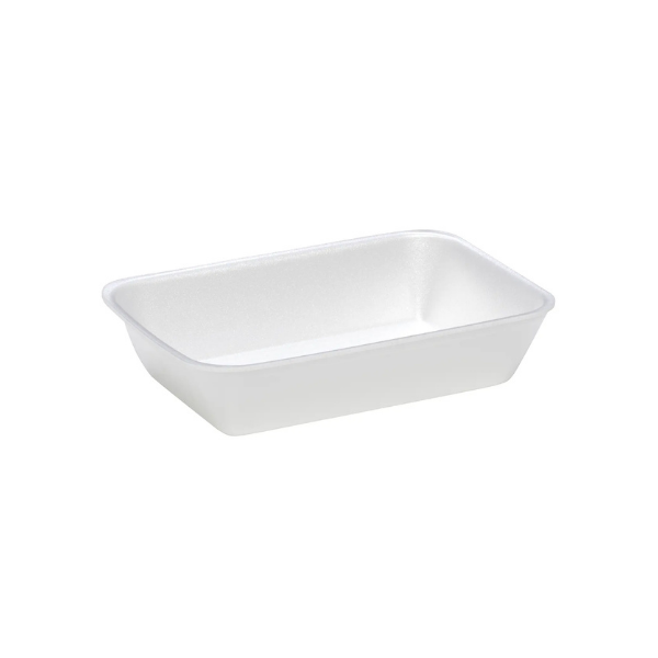 CKF 88146 (#42P) White Foam Meat Tray 8 1/4" x 5 3/8" x 1 3/4" - 400/Case