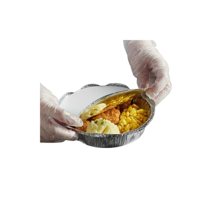 7" Round Foil-Laminated Board Lid for Foil Pan - 500/Case