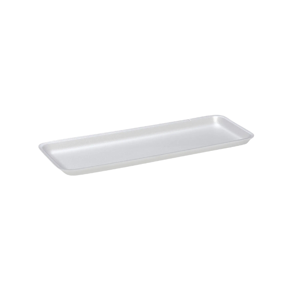 CKF 88107 (#7S) White Foam Meat Tray 14 3/4" x 5 3/4" x 5/8" - 250/Case