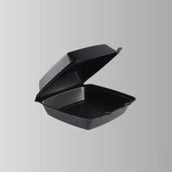 Dart 85HTB1R Black Foam Hinged Lid Container 8 3/8