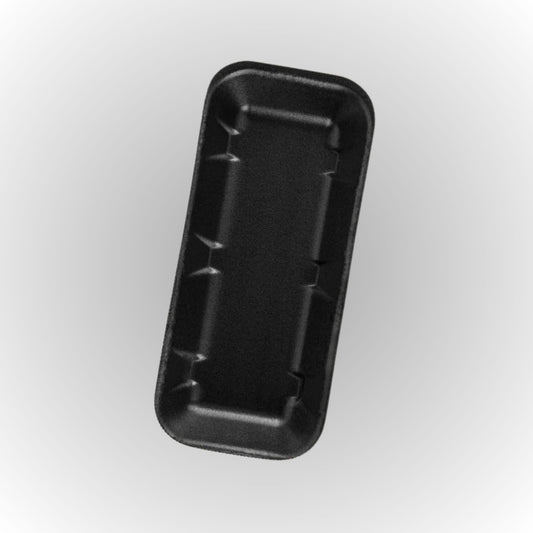 CKF 87818 #1.5 Durable Black Foam Meat Tray - 7 7/16" x 3 3/4" x 7/8" (1000/Case)