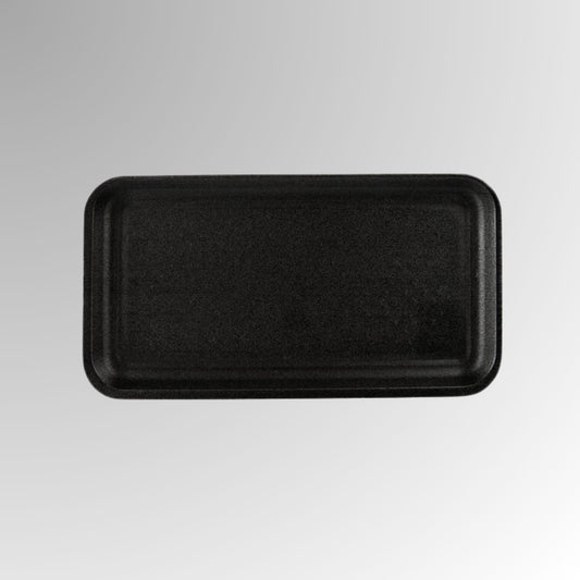 CKF 87835 #5S Durable Black Foam Meat Tray – 10 1/4" x 5 3/8" x 5/8" (500/Case)