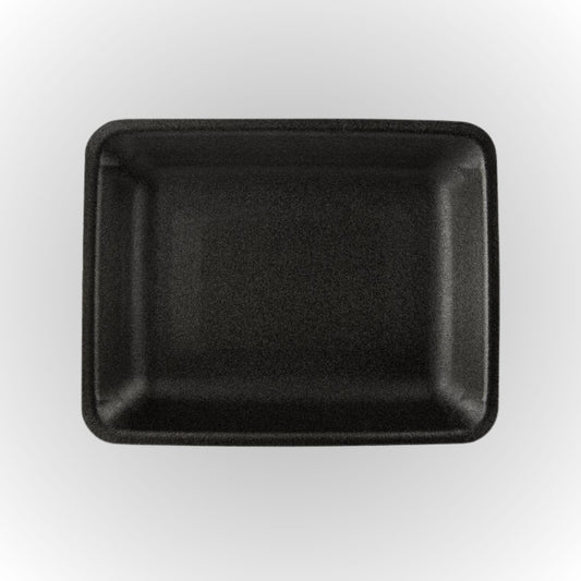 CKF 87853 #4PR Durable Black Foam Meat Tray – 9 1/4" x 7 1/4" x 1 1/4" (500/Case)