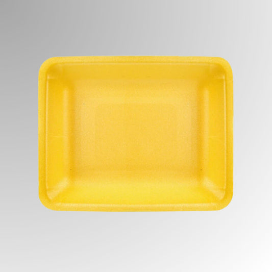 CKF 87899 #4PR Durable Yellow Foam Meat Tray – 9 1/4" x 7 1/4" x 1 1/4" (500/Case)