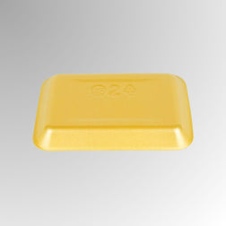 CKF 87902 #2 Durable Yellow Foam Meat Tray – 8 1/4" x 5 3/4" x 3/4" (500/Case)