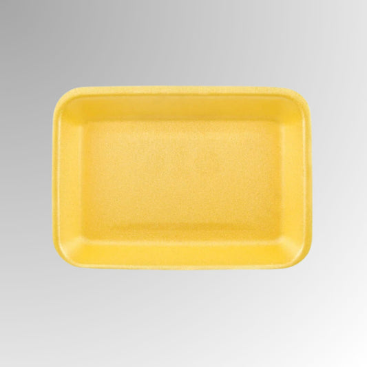 CKF 87902 #2 Durable Yellow Foam Meat Tray – 8 1/4" x 5 3/4" x 3/4" (500/Case)