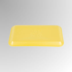 CKF 87915 #10S Durable Yellow Foam Meat Tray – 10 3/4" x 5 3/4" x 1/2" (500/Case)