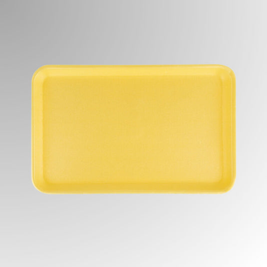 CKF 87916 #16S Durable Yellow Foam Meat Tray – 11 3/4" x 7 1/2" x 5/8" (250/Case)