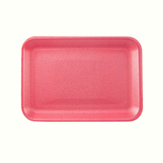 CKF 88062 #2S Rose/Pink Foam Meat Tray – 8 1/4" x 5 3/4" x 1/2" (500/Case)