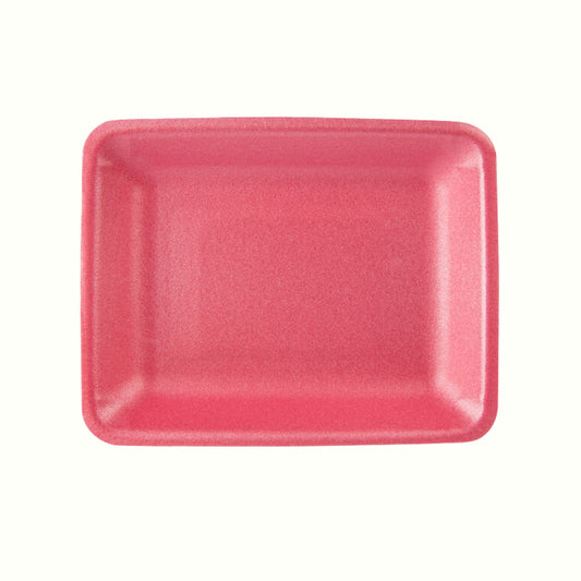CKF 88094 #4PR Rose/Pink Foam Meat Tray – 9 1/4" x 7 1/4" x 1 1/4" (500/Case)